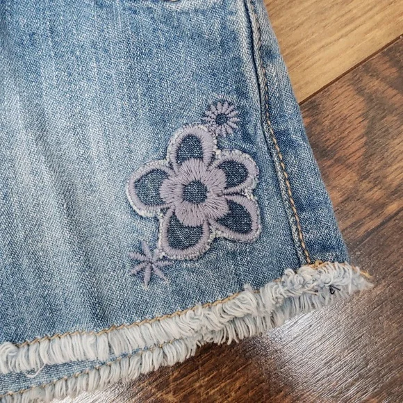 Old Navy Blue Denim Floral Embroidered Skirt, Size 3-6 Months - Picture 3 of 6